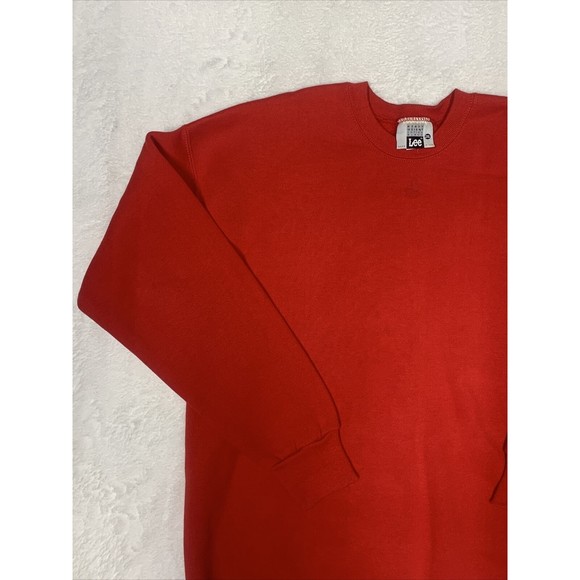Vintage 90s Lee Sports Blank Sweatshirt Red Crew Neck Pullover USA Made Mens XL - Picture 3 of 9